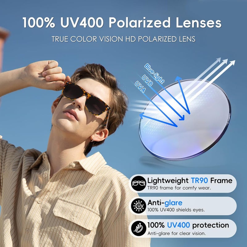 GetD AI Glasses for Men & Women, Smart Glasses Powered by ChatGPT, AI Real-time Translation with 145 languages, 11H Music Play, Bluetooth Sunglasses with Polarized Lens, UV Protection for Daily Use, Travel - Image 5